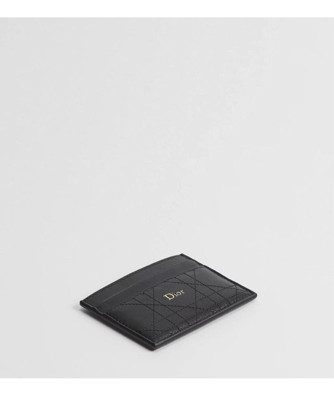CHRISTIAN DIOR Черный кожаный кардхолдер, фото 2