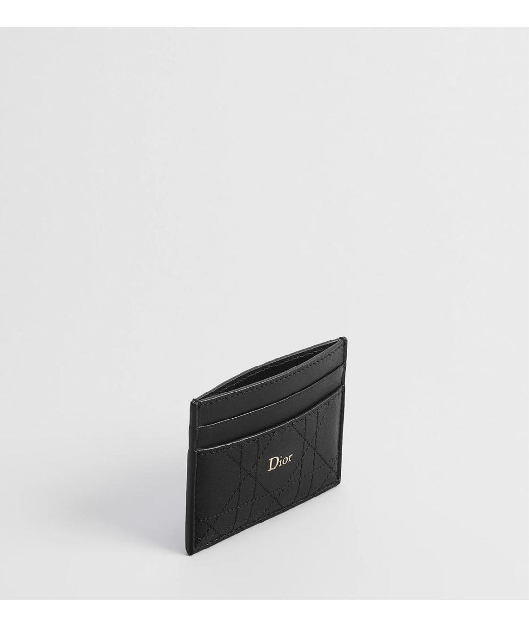 CHRISTIAN DIOR Черный кожаный кардхолдер, фото 3