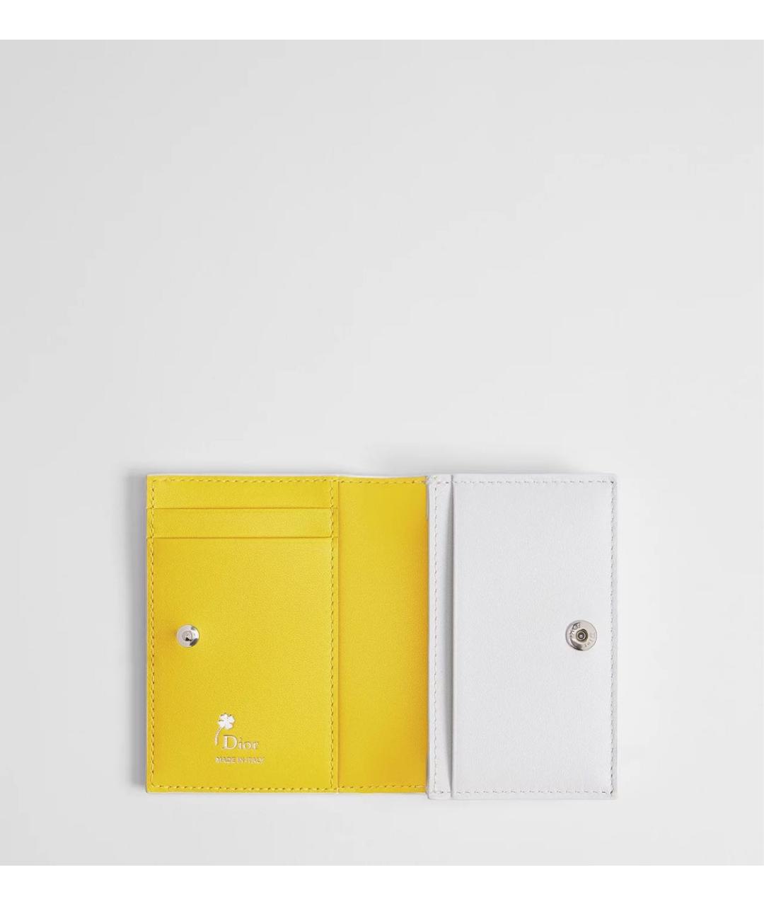 CHRISTIAN DIOR Белый кожаный кардхолдер, фото 3