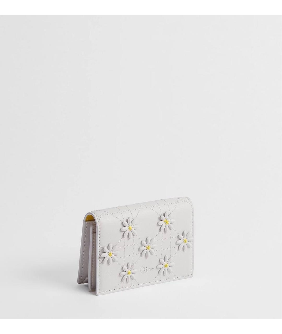 CHRISTIAN DIOR Белый кожаный кардхолдер, фото 2