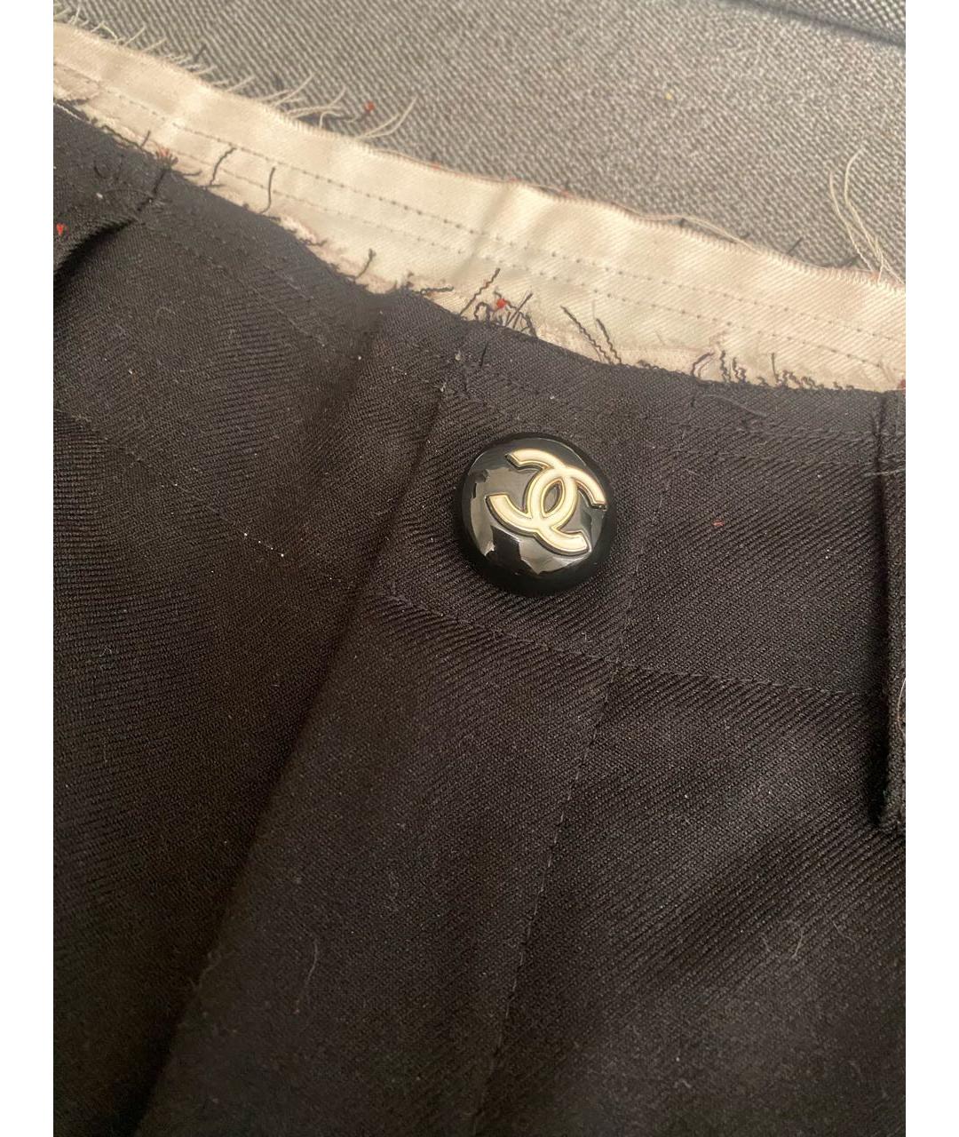 CHANEL Черные шерстяные брюки широкие, фото 3