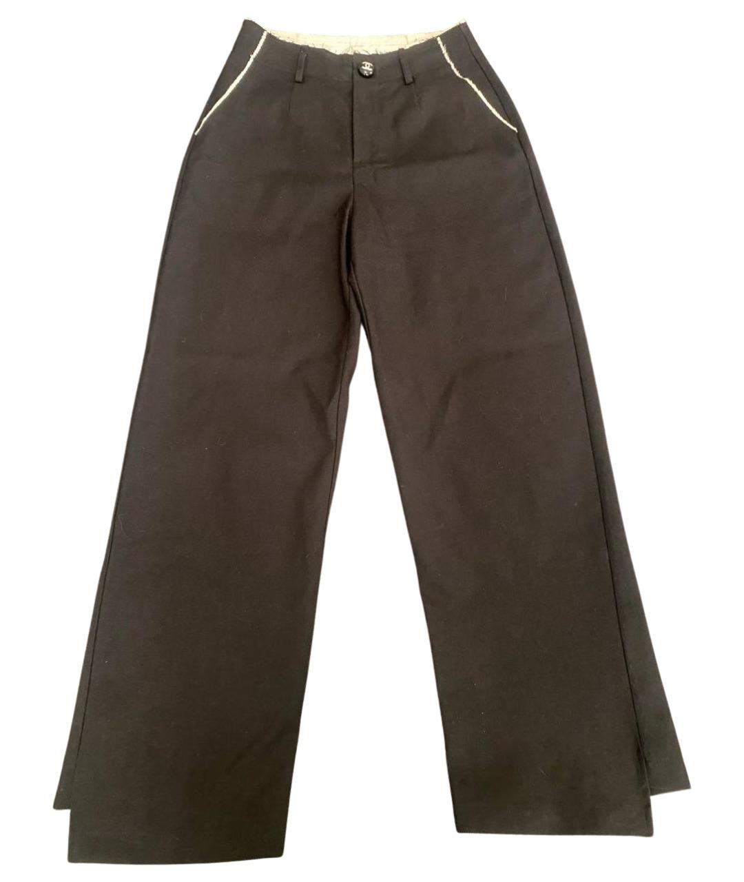 CHANEL Черные шерстяные брюки широкие, фото 1