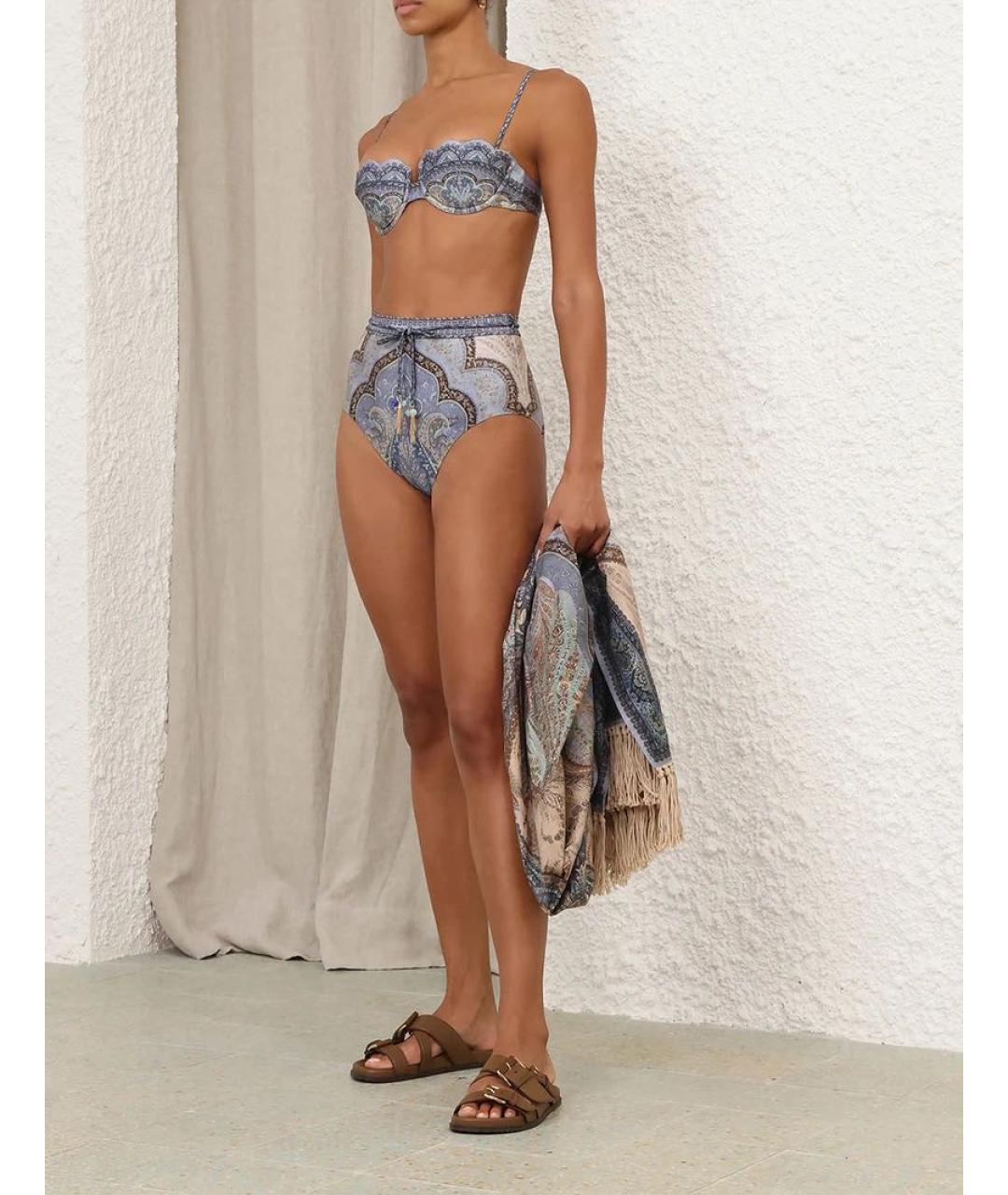 ZIMMERMANN Голубой полиамидовый купальник, фото 2