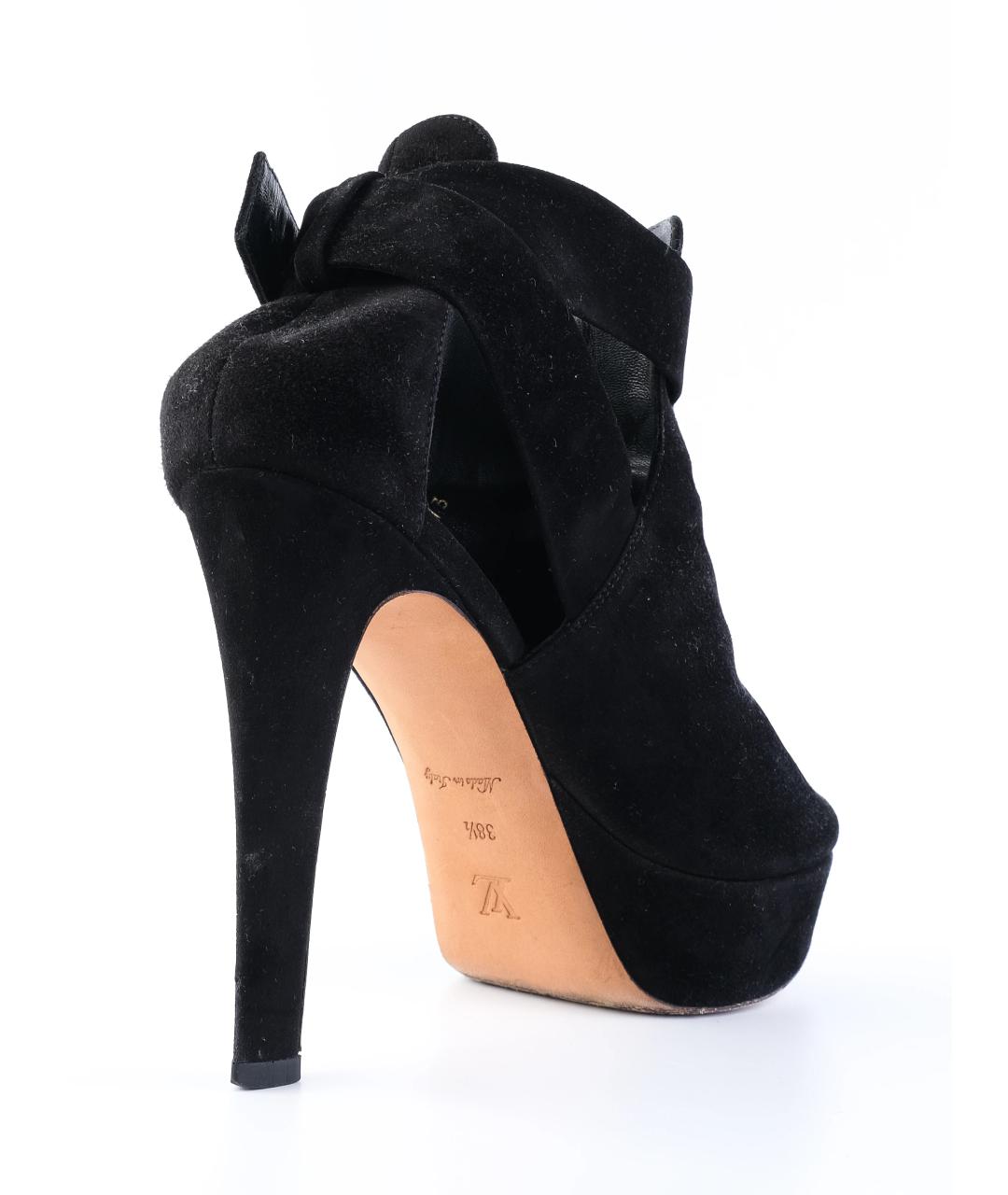 LOUIS VUITTON Черные замшевые босоножки, фото 3