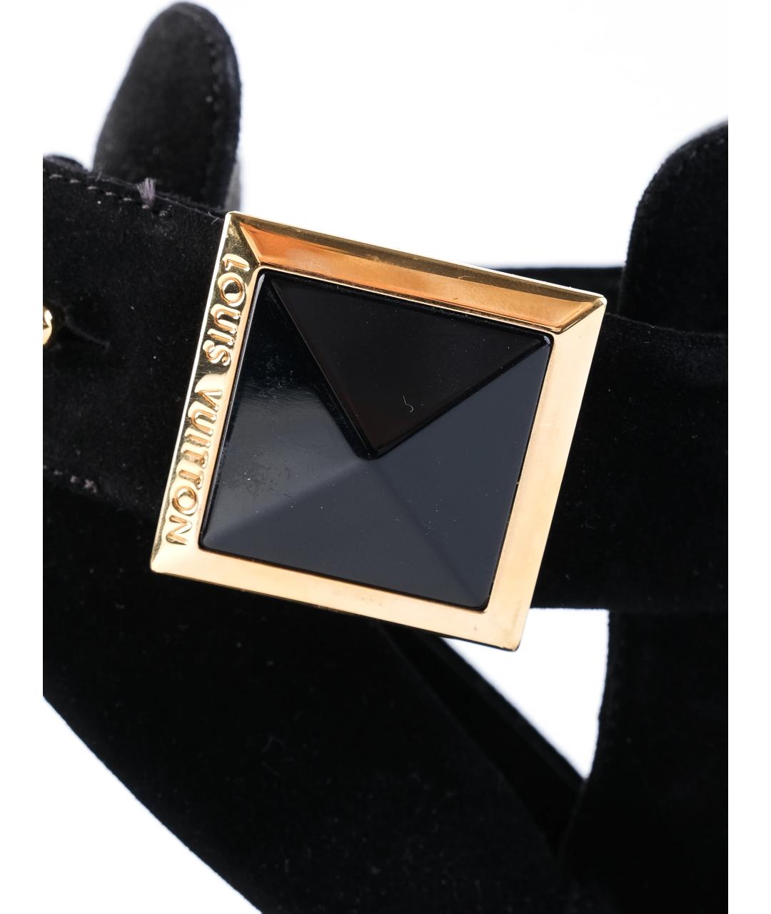 LOUIS VUITTON Черные замшевые босоножки, фото 5