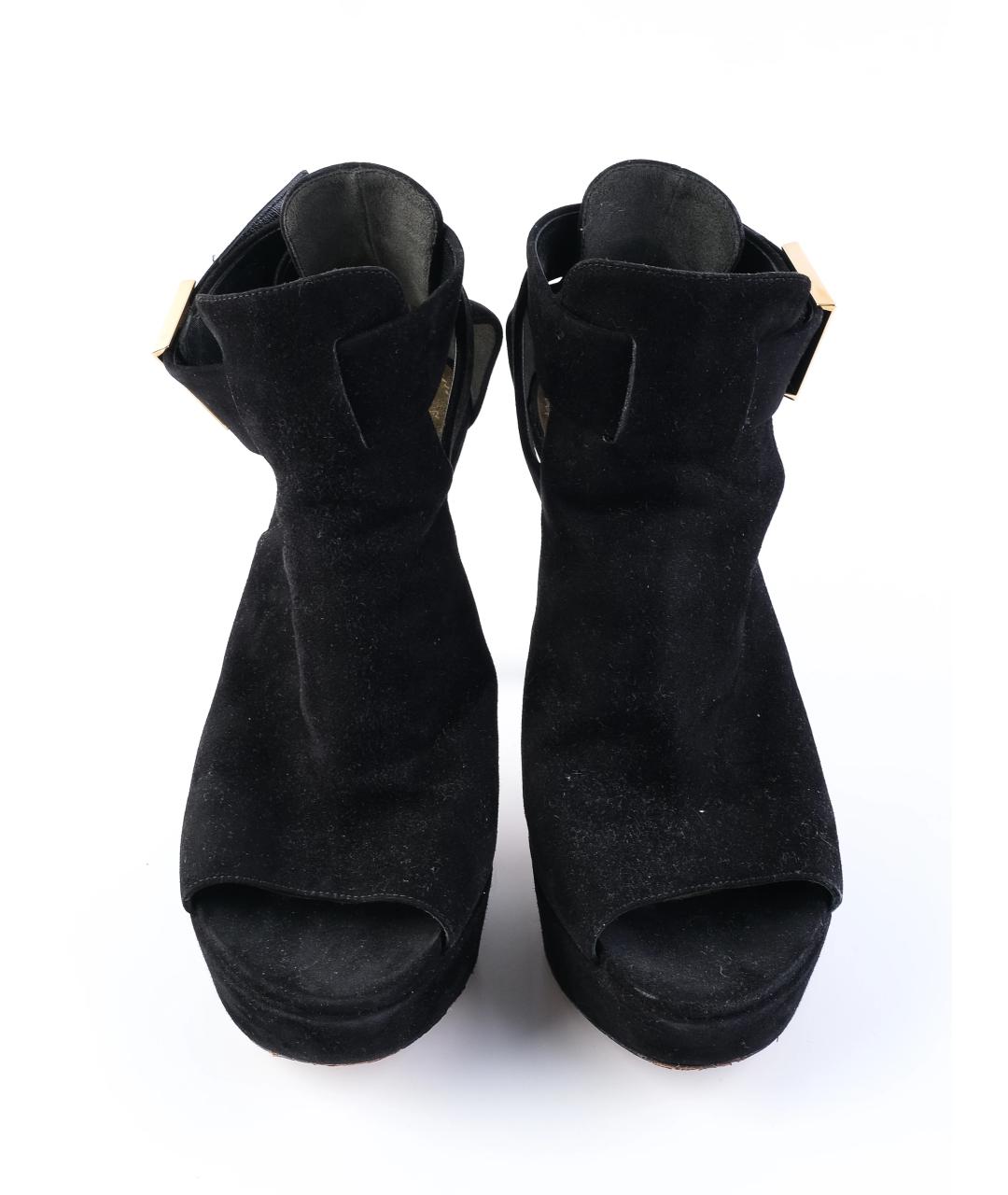 LOUIS VUITTON Черные замшевые босоножки, фото 2