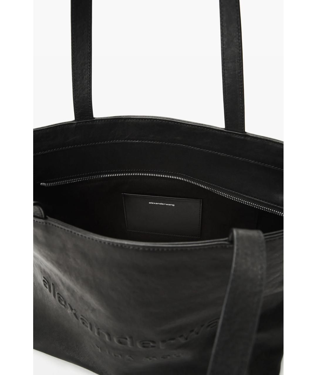 ALEXANDER WANG Черная кожаная сумка тоут, фото 3