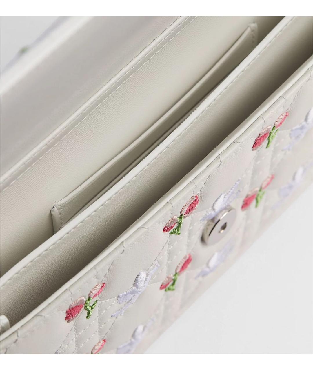 CHRISTIAN DIOR Белая кожаная сумка через плечо, фото 3