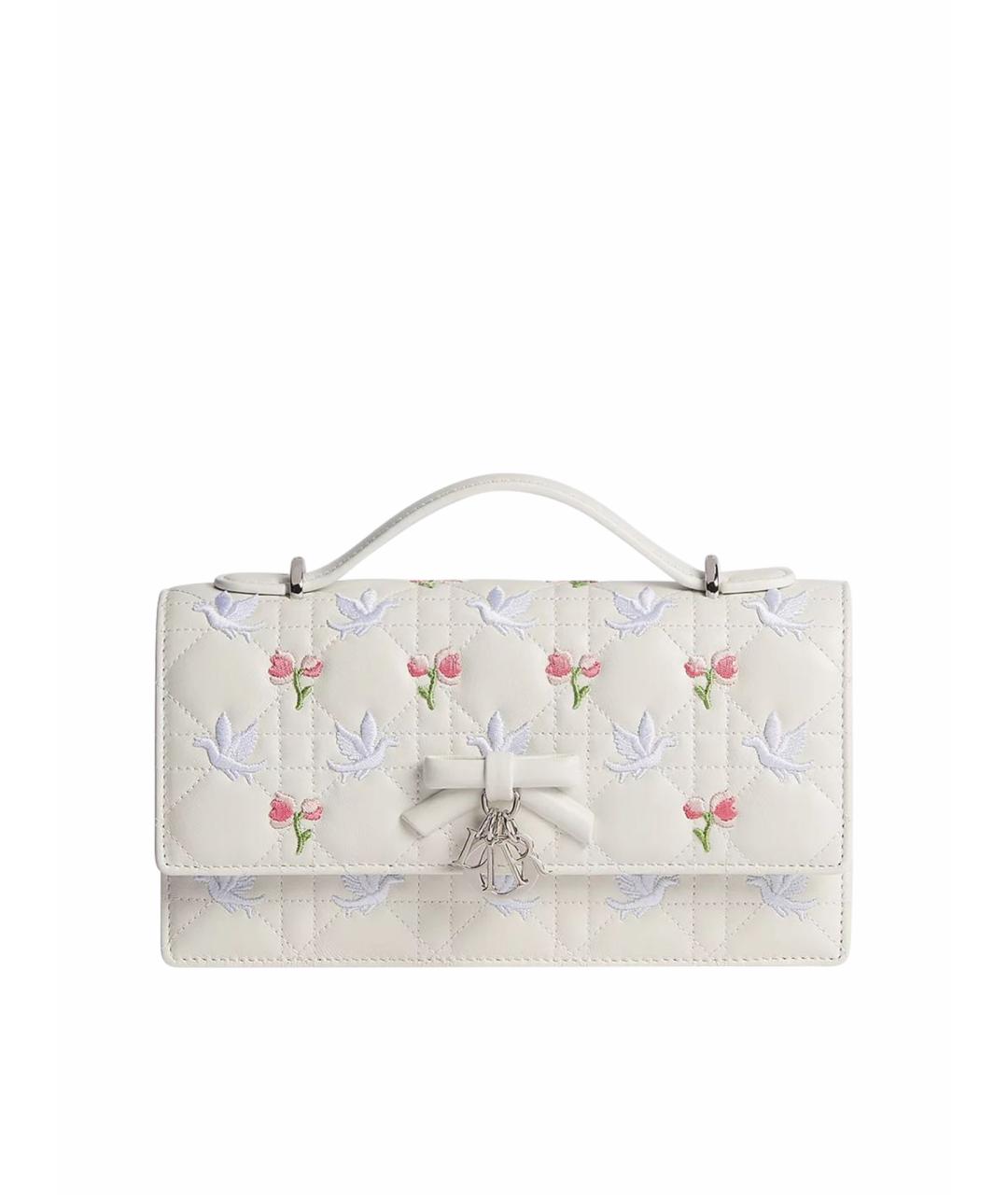 CHRISTIAN DIOR Белая кожаная сумка через плечо, фото 1