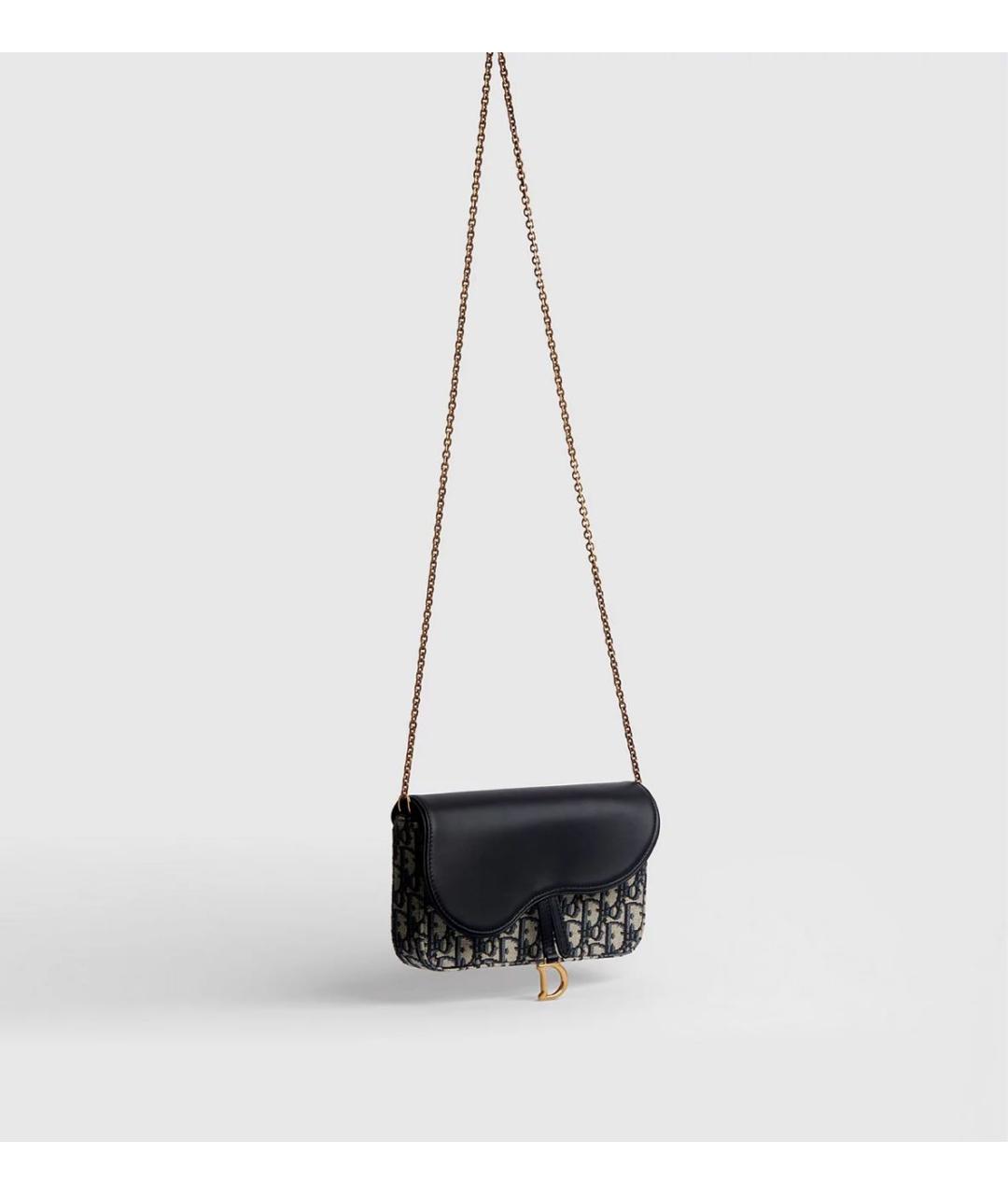 CHRISTIAN DIOR Черная кожаная сумка через плечо, фото 2