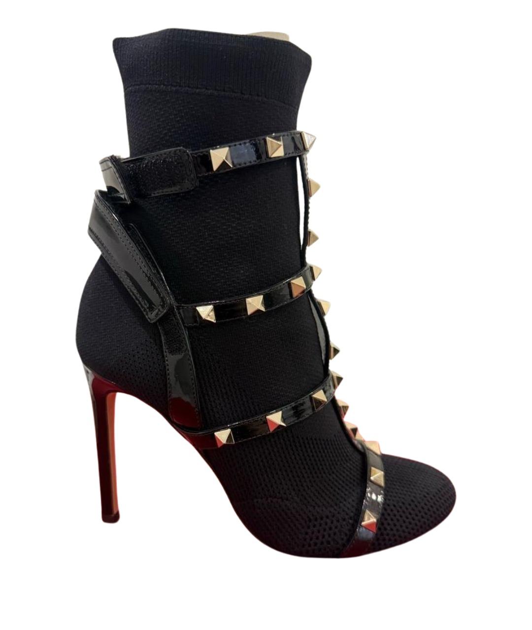 VALENTINO Черные текстильные ботильоны, фото 1