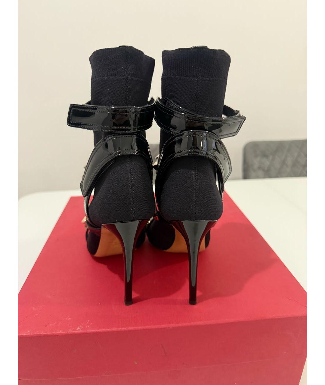 VALENTINO Черные текстильные ботильоны, фото 4