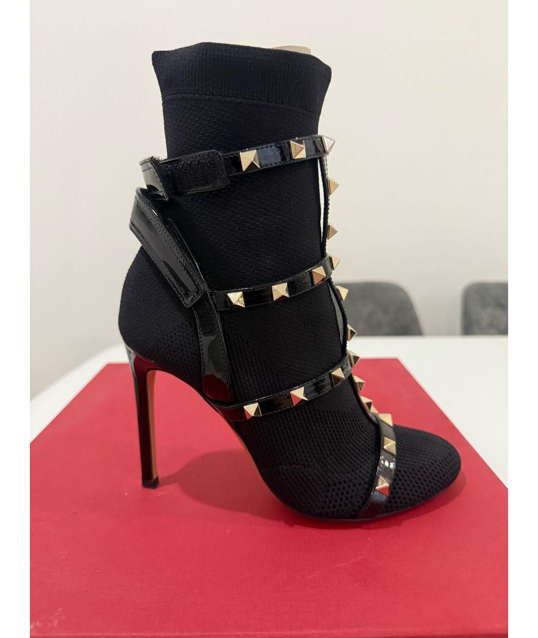 VALENTINO Черные текстильные ботильоны, фото 5