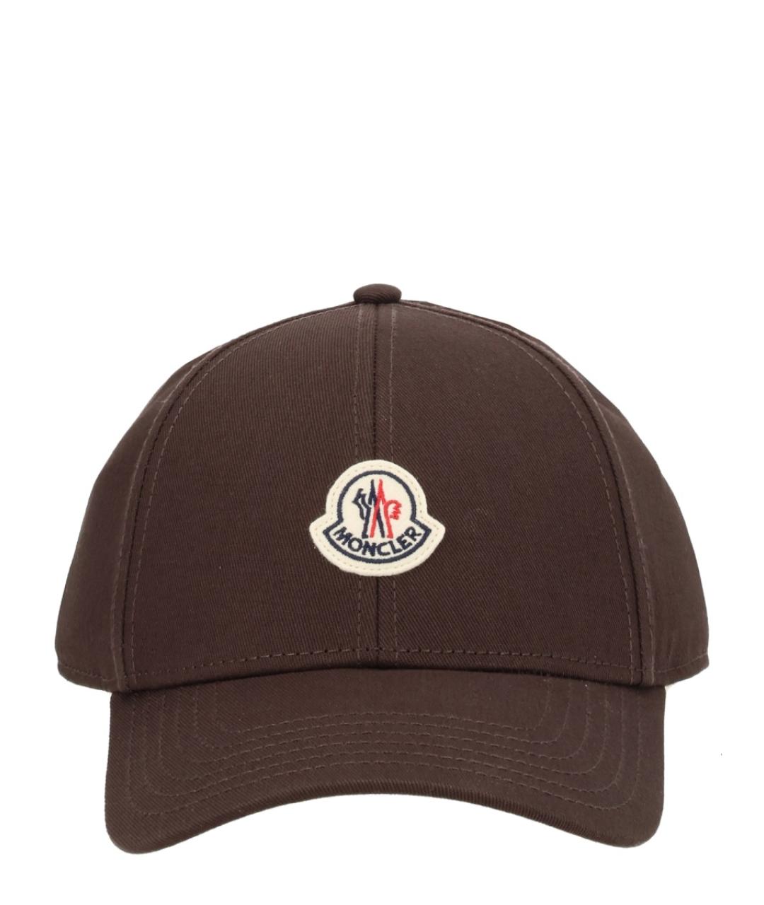 MONCLER Коричневая хлопковая кепка/бейсболка, фото 1