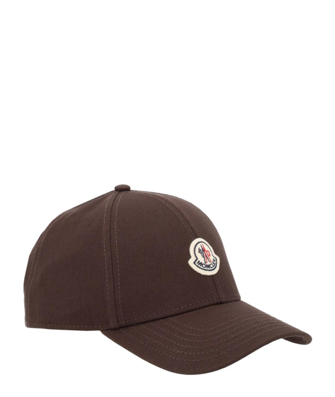 MONCLER Коричневая хлопковая кепка/бейсболка, фото 3