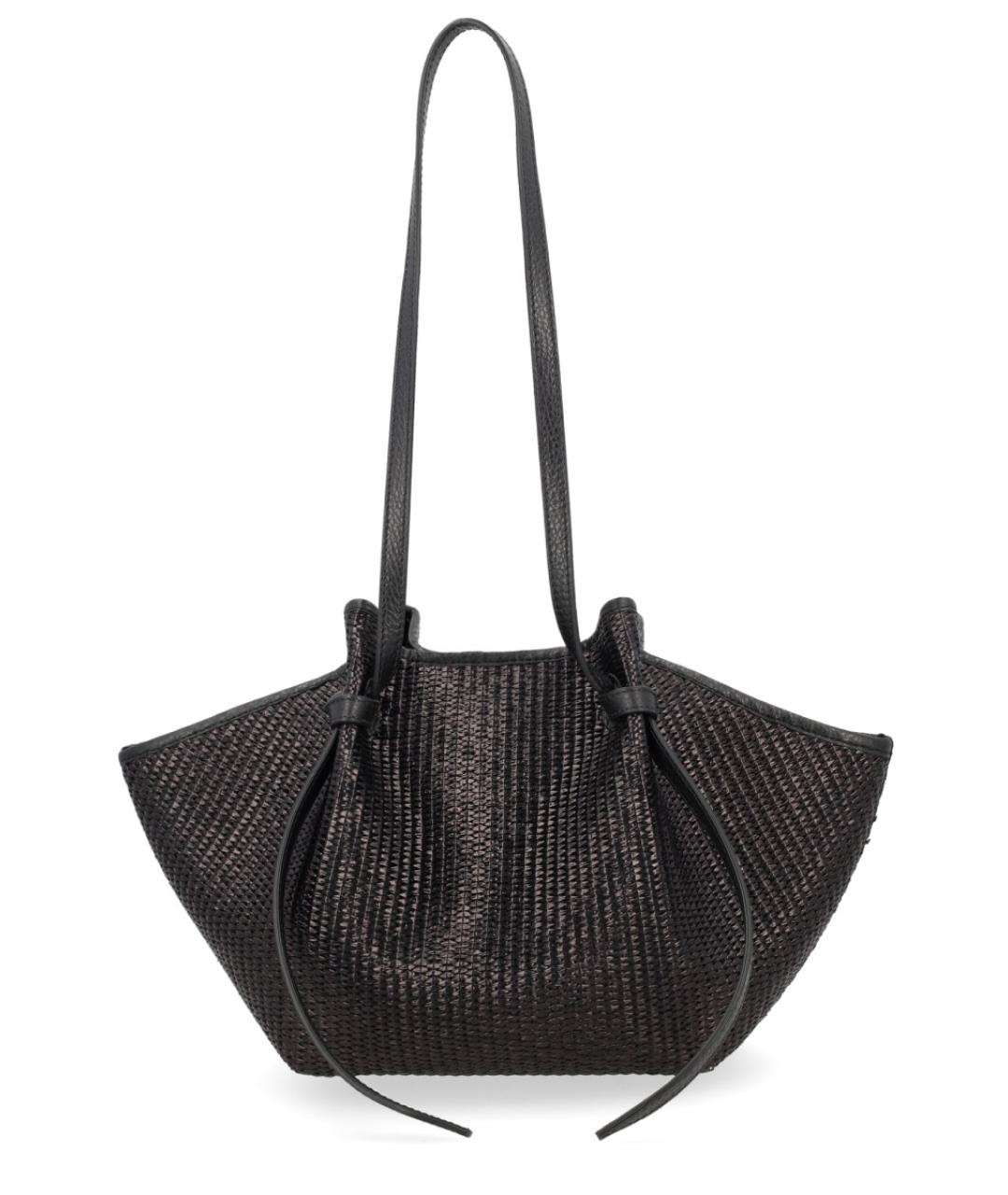 YUZEFI Черная пелетеная сумка тоут, фото 1