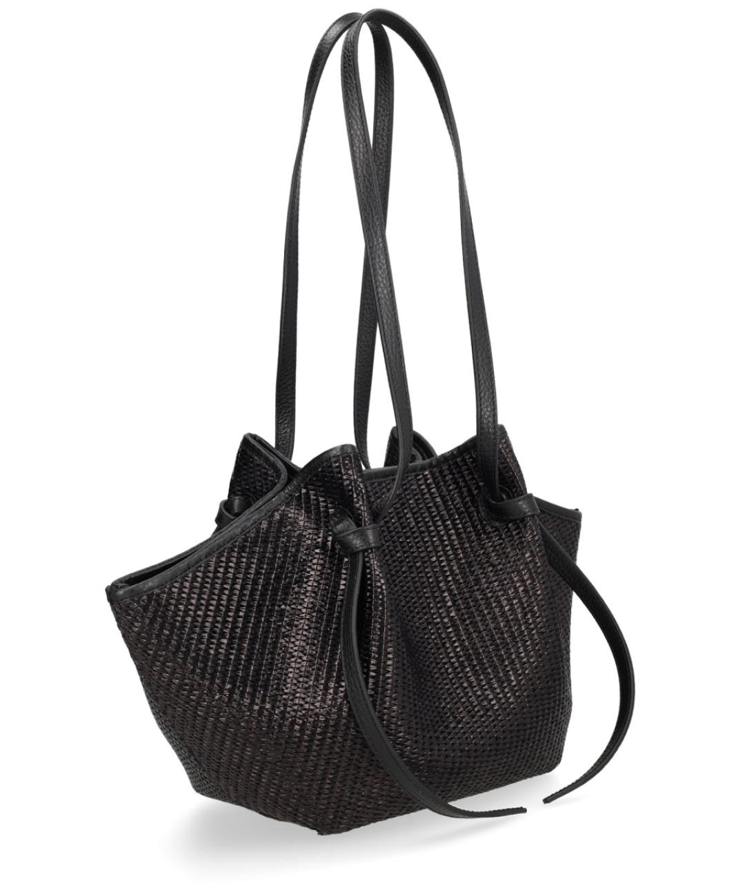 YUZEFI Черная пелетеная сумка тоут, фото 2