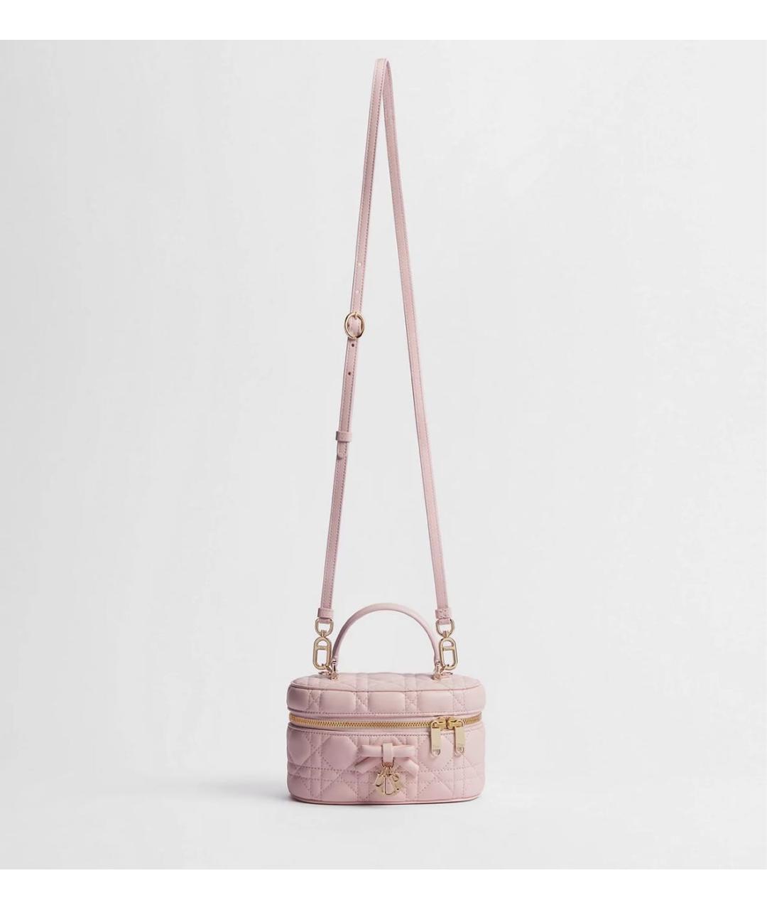 CHRISTIAN DIOR Розовая кожаная сумка через плечо, фото 4