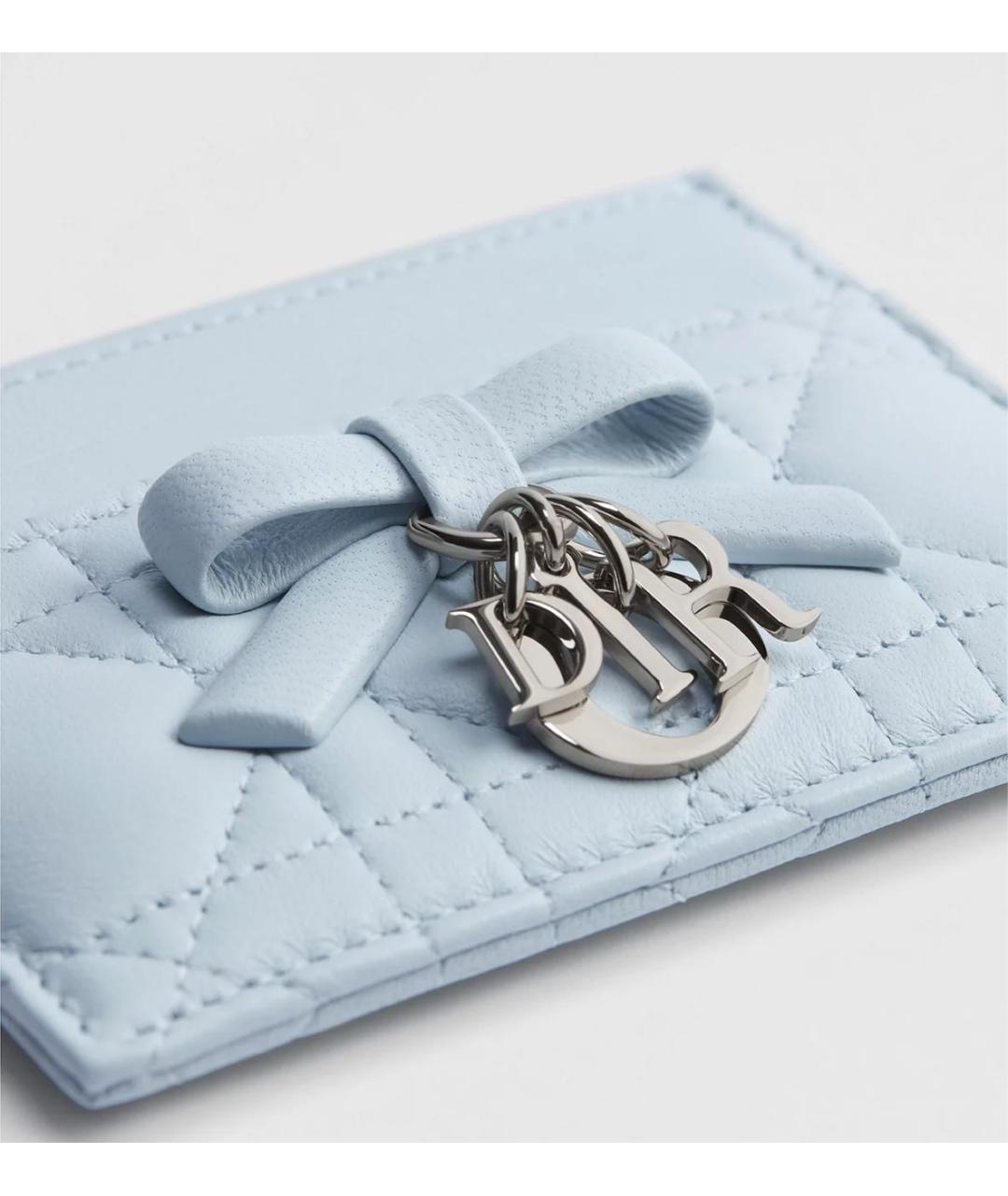 CHRISTIAN DIOR Голубой кожаный кардхолдер, фото 4