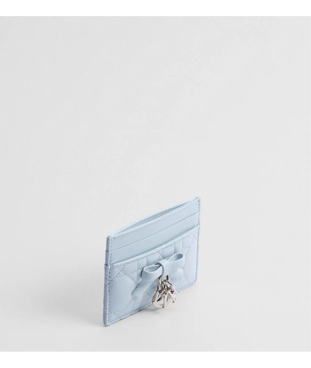 CHRISTIAN DIOR Голубой кожаный кардхолдер, фото 3