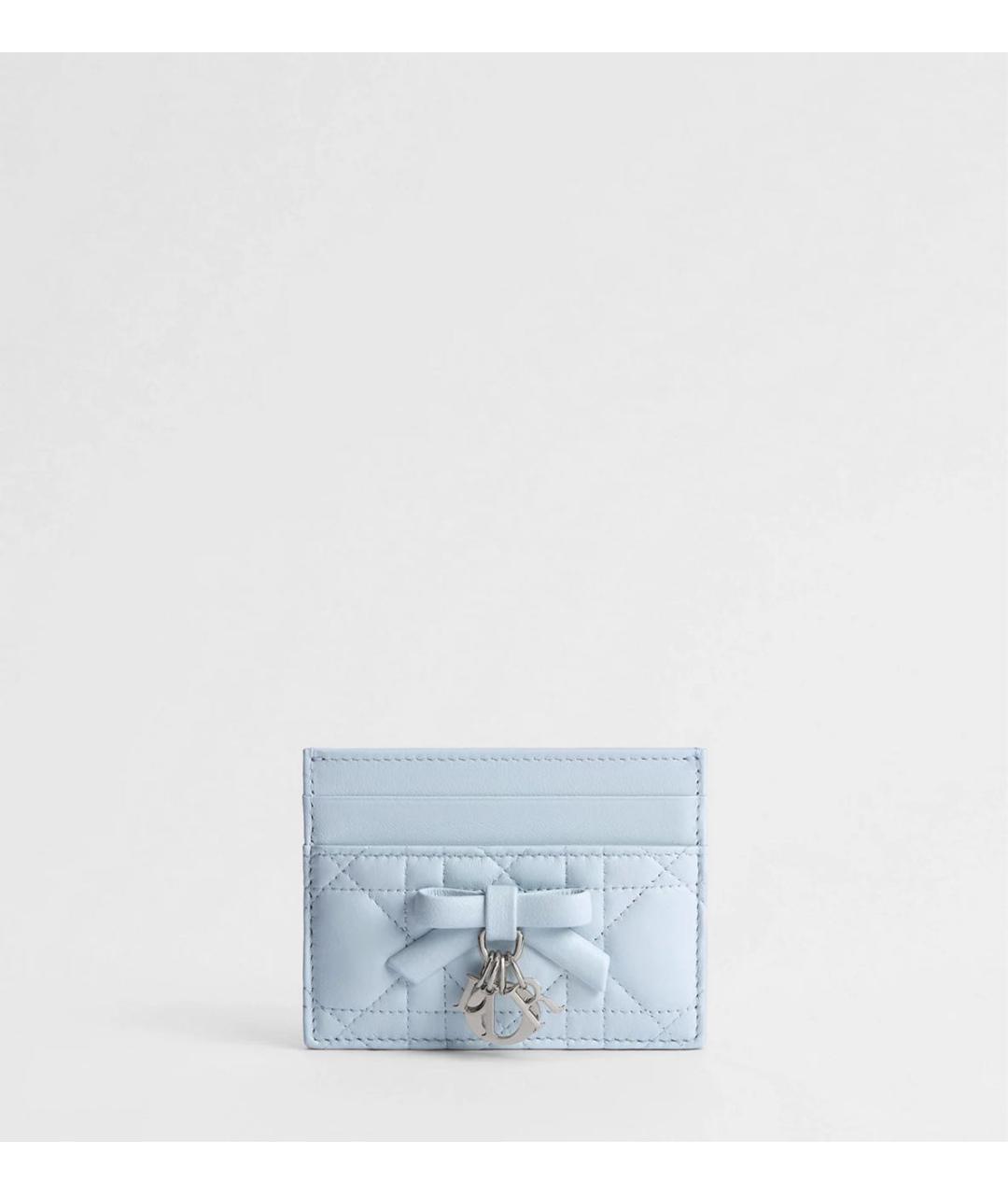 CHRISTIAN DIOR Голубой кожаный кардхолдер, фото 5