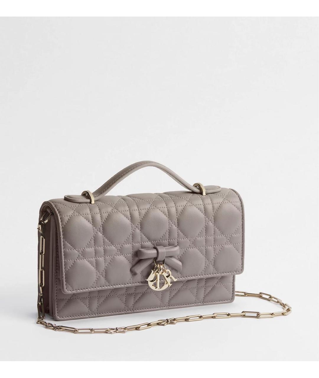 CHRISTIAN DIOR Бежевая кожаная сумка через плечо, фото 2