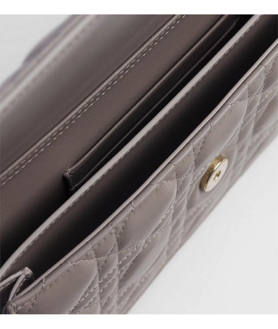 CHRISTIAN DIOR Бежевая кожаная сумка через плечо, фото 3