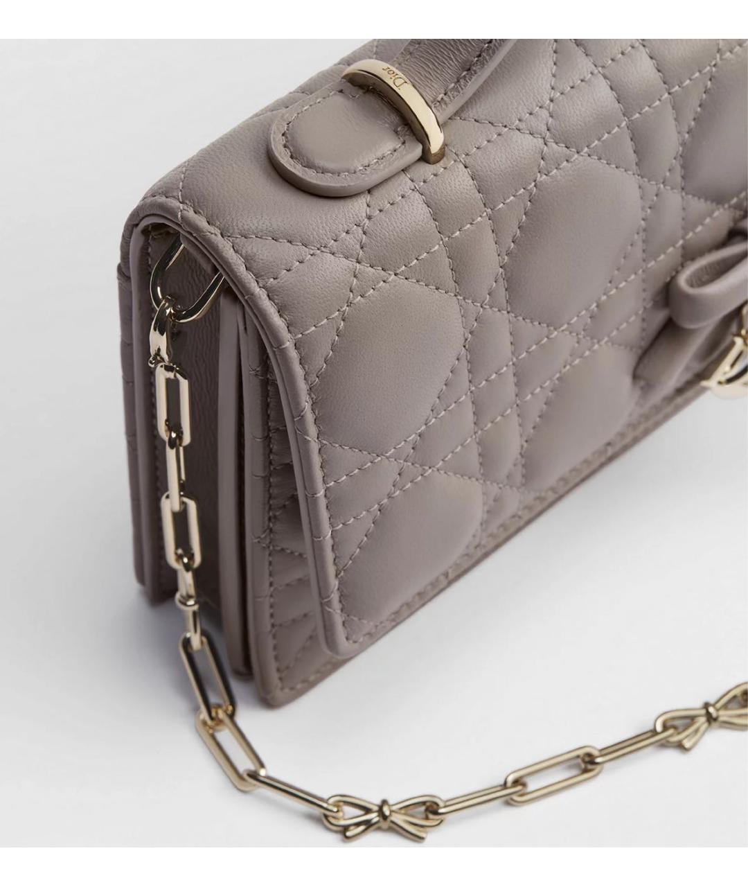 CHRISTIAN DIOR Бежевая кожаная сумка через плечо, фото 4