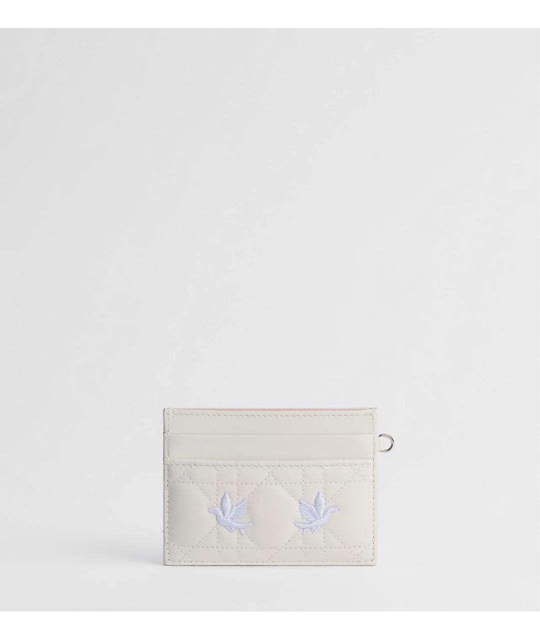 CHRISTIAN DIOR Белый кожаный кардхолдер, фото 4