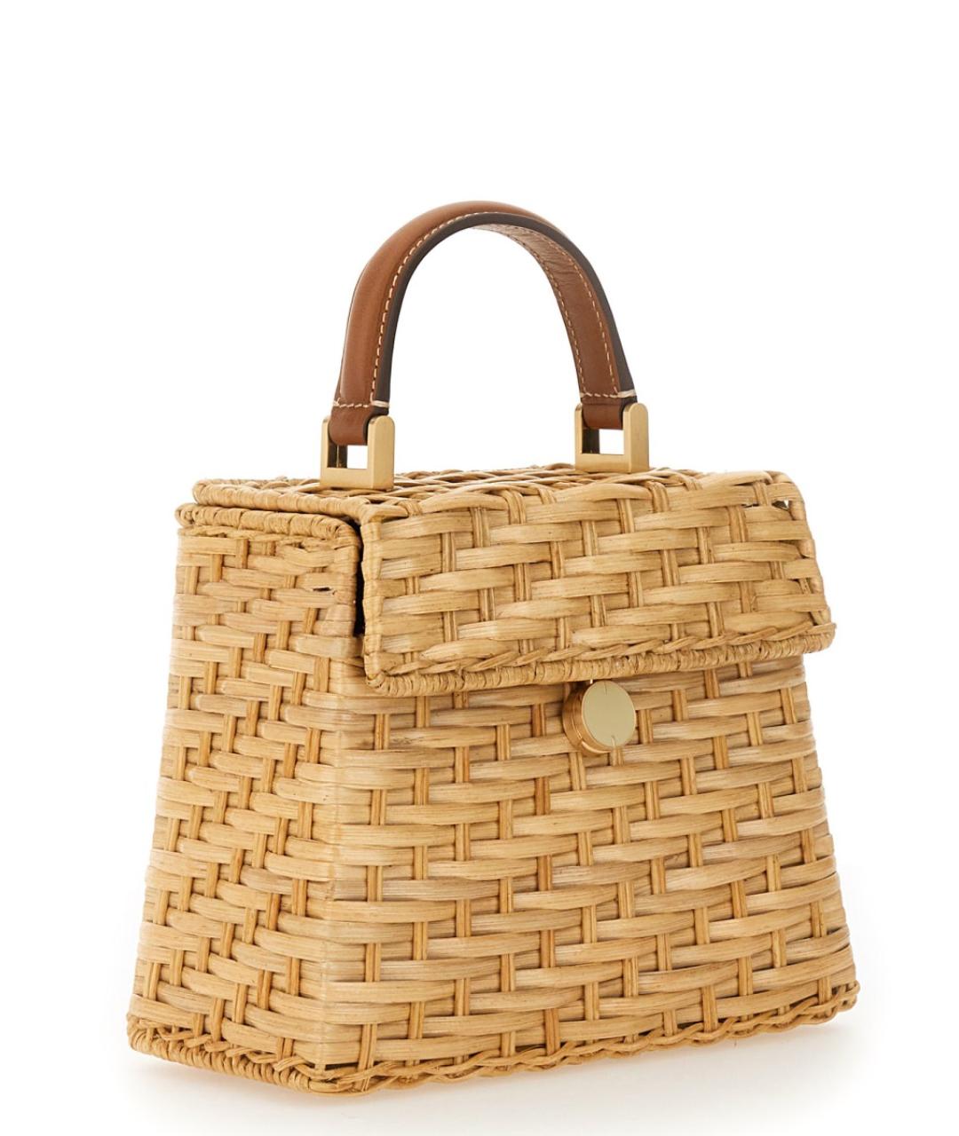 CULT GAIA Бежевая пелетеная сумка с короткими ручками, фото 2