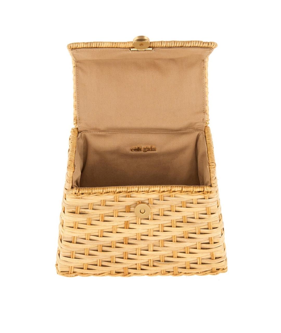 CULT GAIA Бежевая пелетеная сумка с короткими ручками, фото 5