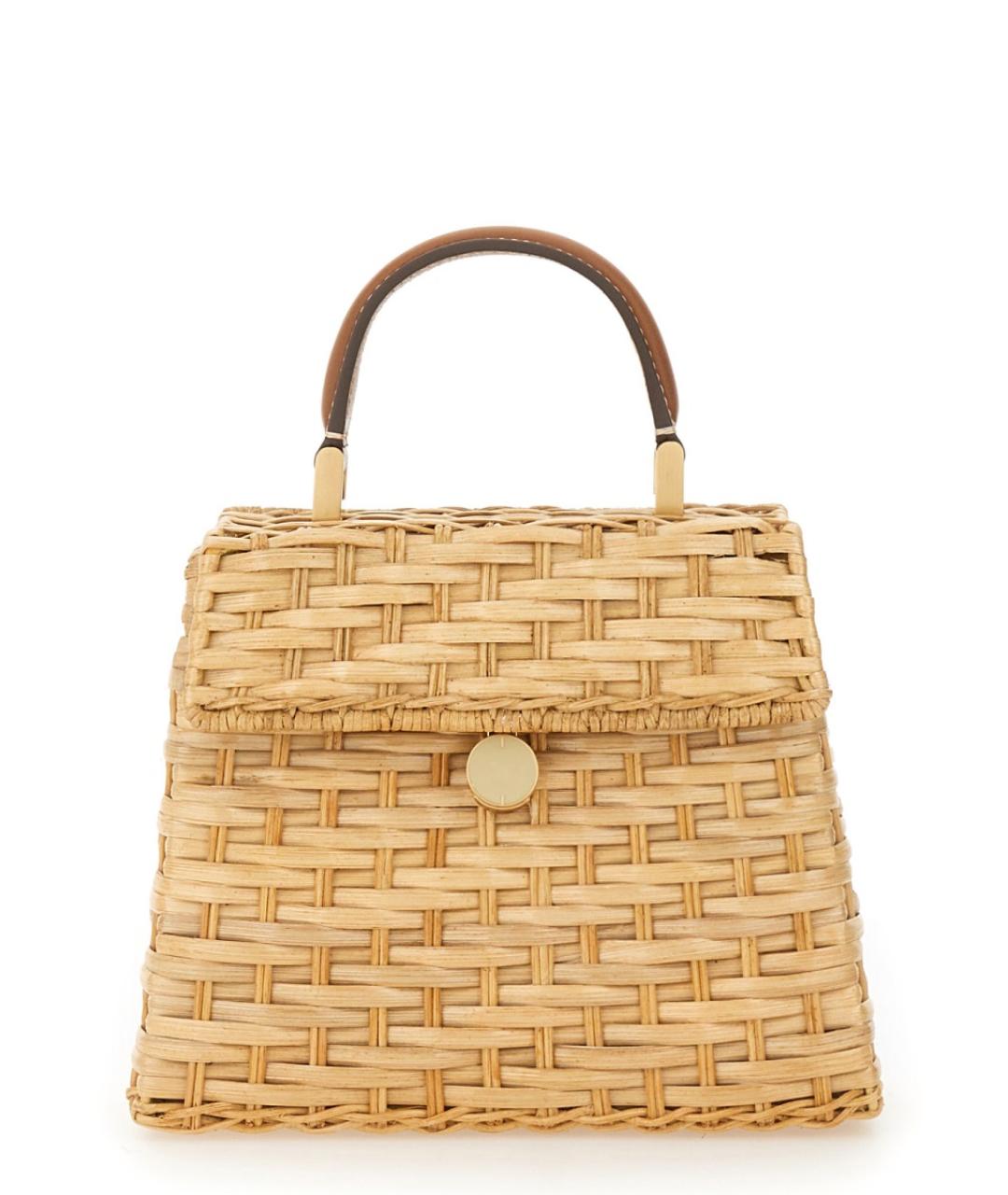 CULT GAIA Бежевая пелетеная сумка с короткими ручками, фото 1