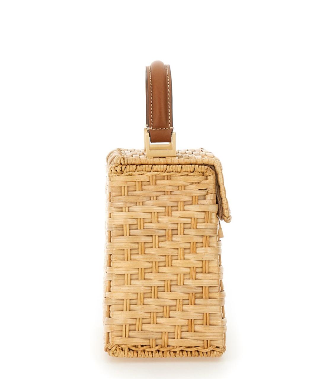 CULT GAIA Бежевая пелетеная сумка с короткими ручками, фото 6