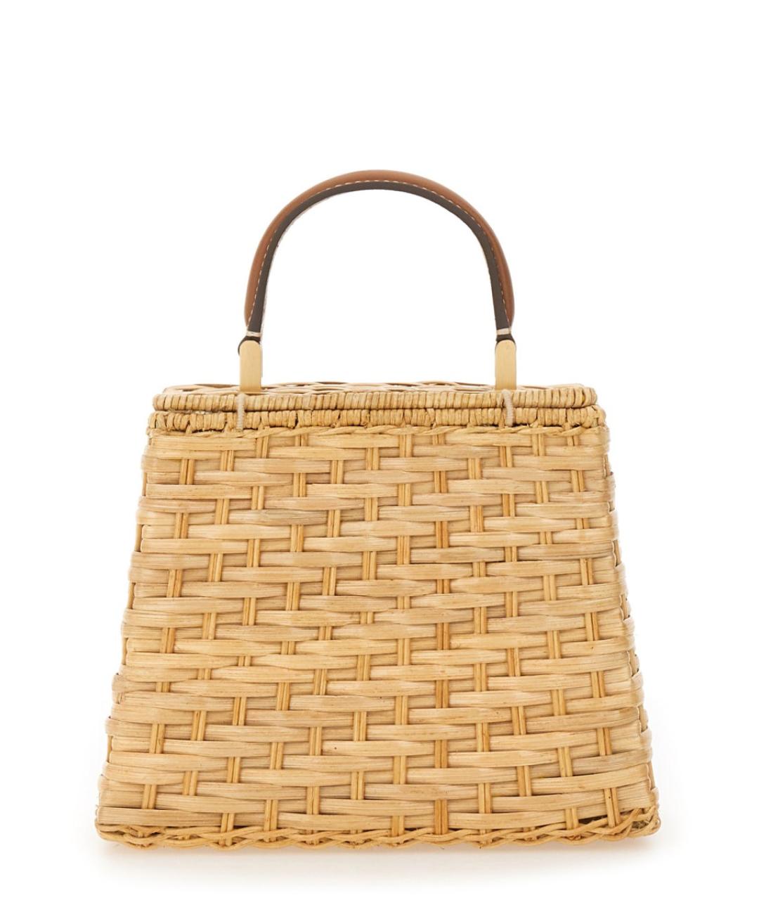 CULT GAIA Бежевая пелетеная сумка с короткими ручками, фото 3