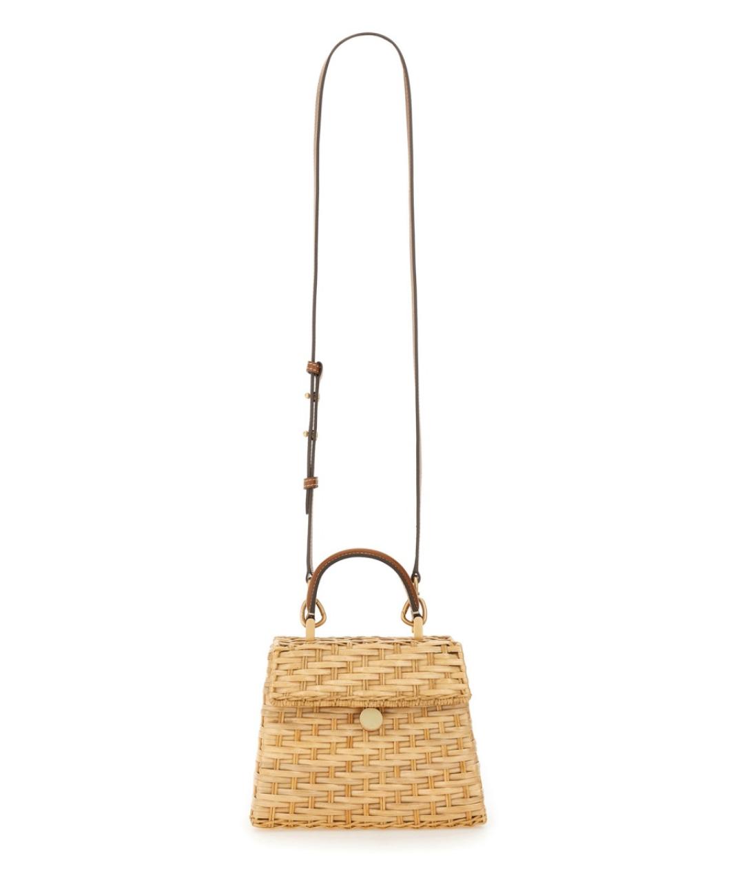 CULT GAIA Бежевая пелетеная сумка с короткими ручками, фото 4