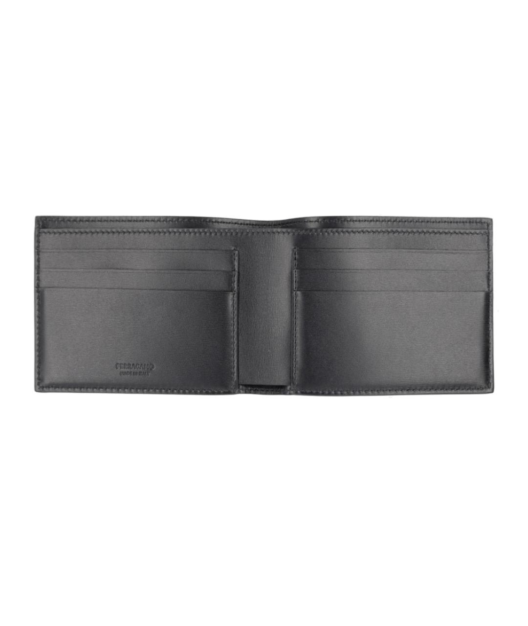 FERRAGAMO Черный кожаный кошелек, фото 3