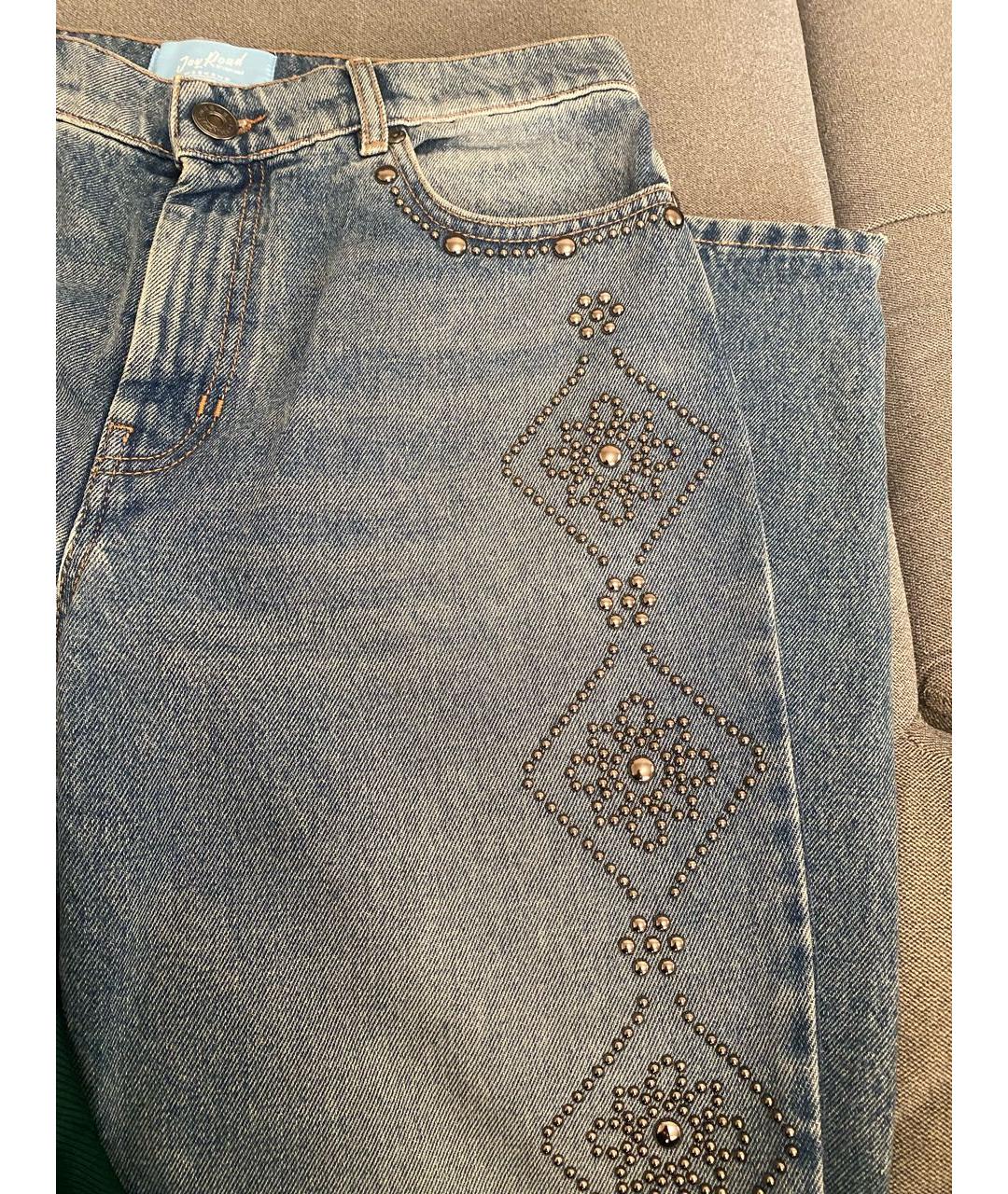 WEEKEND MAX MARA Голубые хлопковые прямые джинсы, фото 4