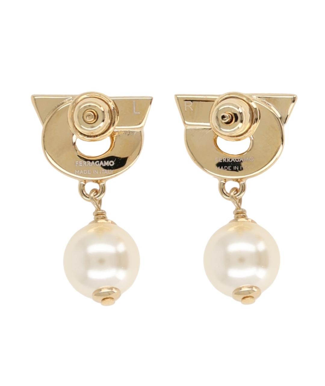 FERRAGAMO Золотые металлические серьги, фото 2