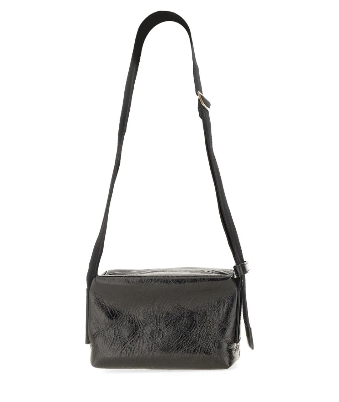 UMA WANG Черная кожаная сумка через плечо, фото 2