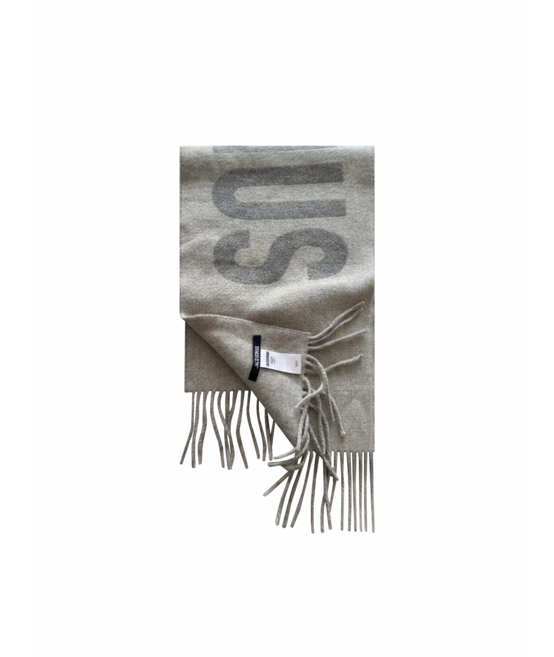 JACQUEMUS Серый шерстяной шарф, фото 1