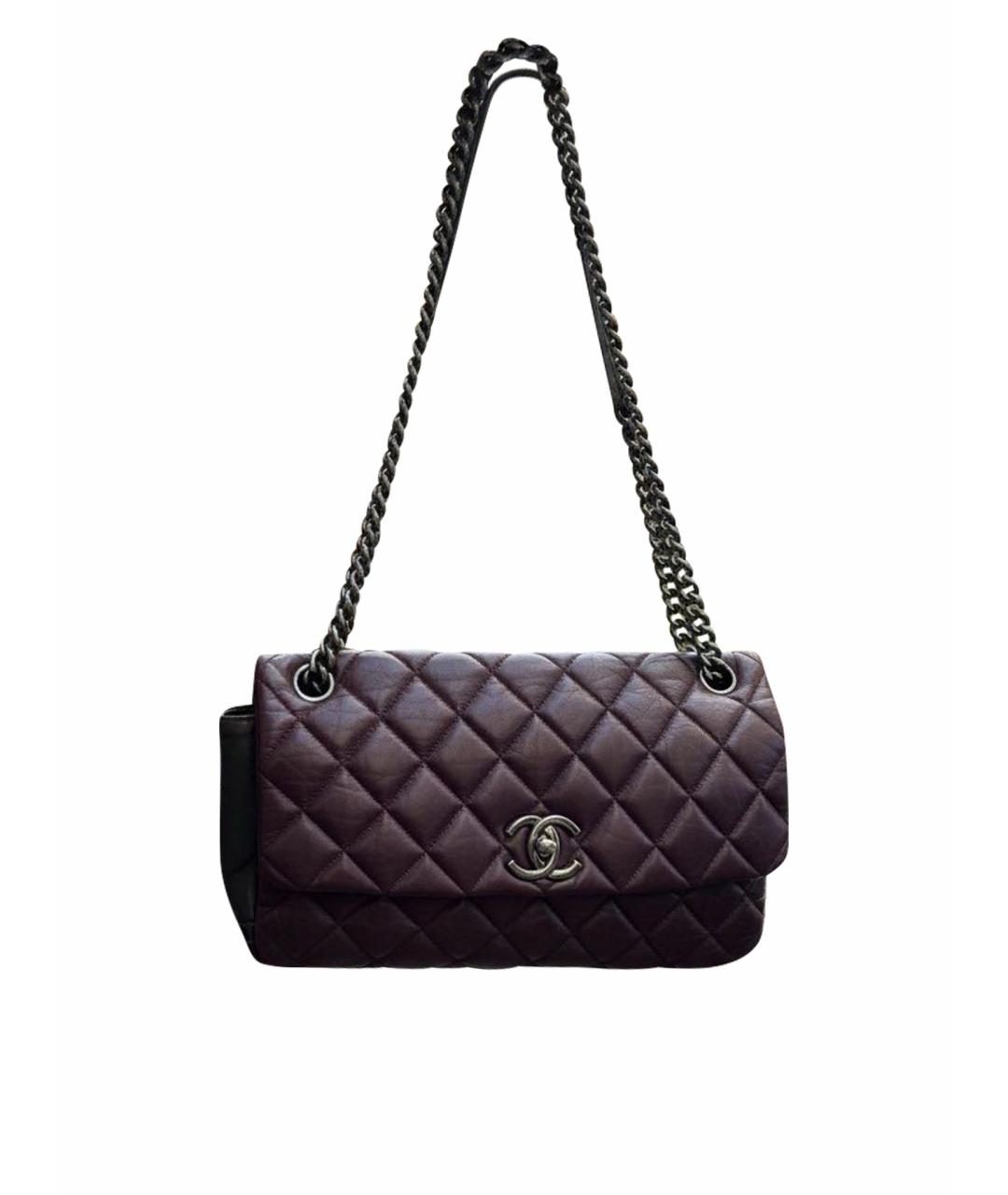 CHANEL Фиолетовая кожаная сумка через плечо, фото 1
