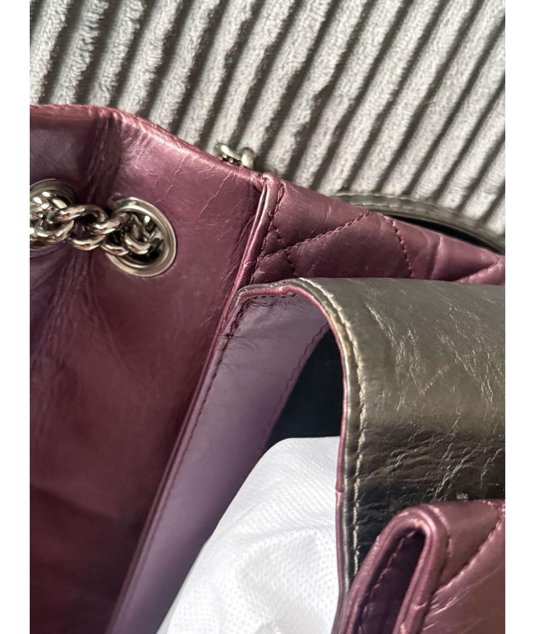 CHANEL Фиолетовая кожаная сумка через плечо, фото 5