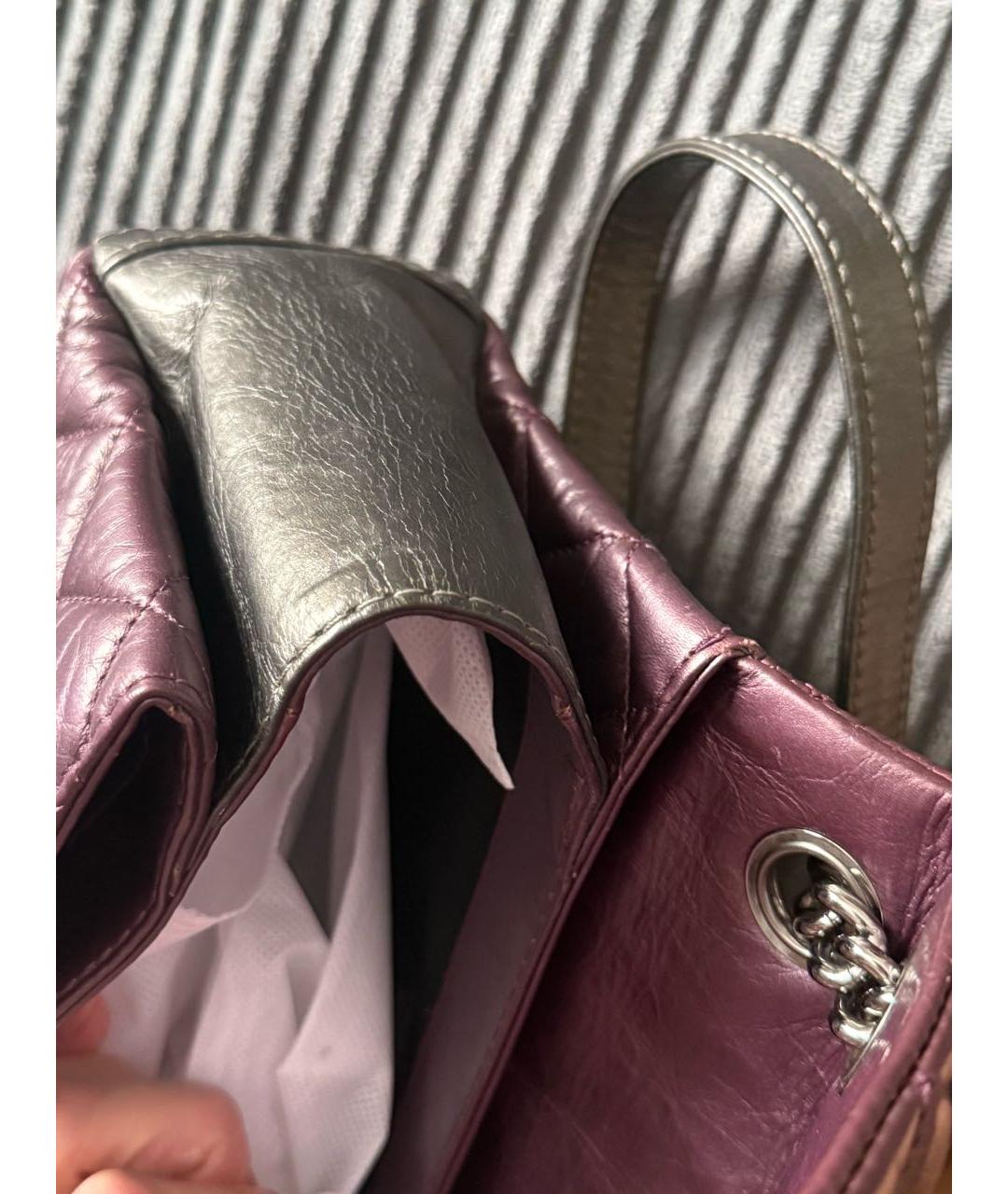 CHANEL Фиолетовая кожаная сумка через плечо, фото 4