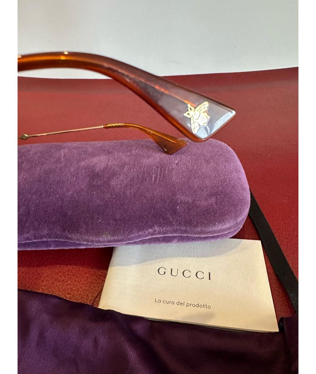 GUCCI Черные металлические солнцезащитные очки, фото 6