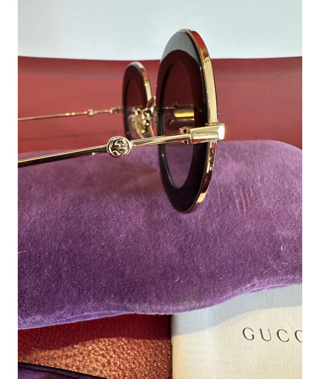 GUCCI Черные металлические солнцезащитные очки, фото 4