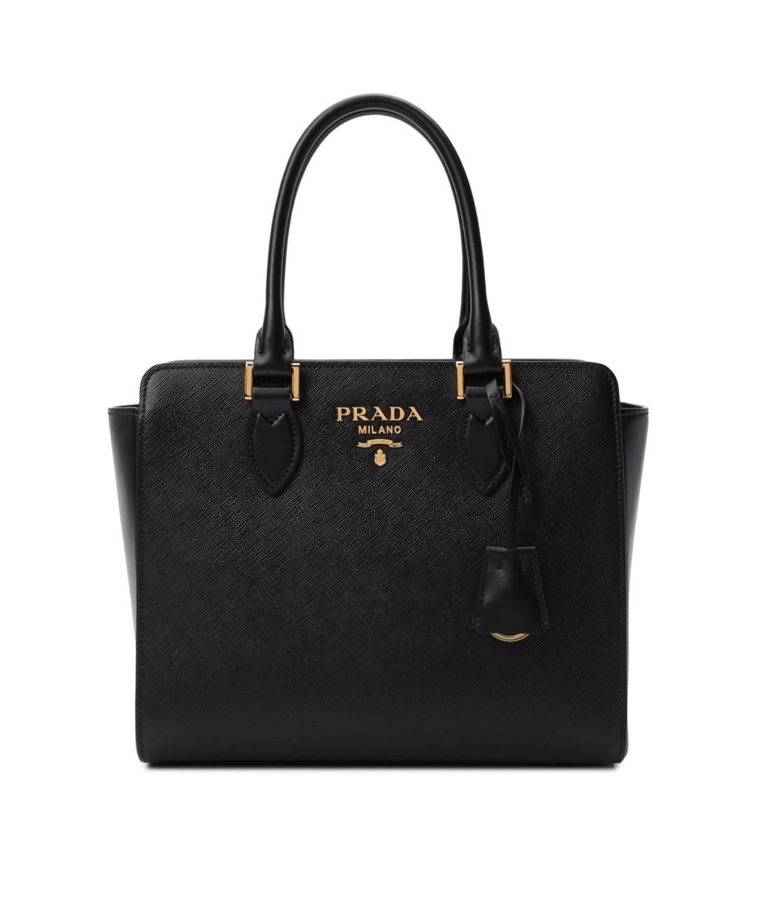 PRADA Черная кожаная сумка тоут, фото 1