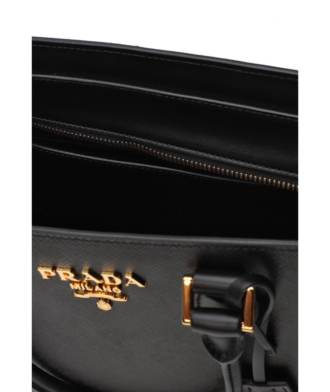 PRADA Черная кожаная сумка тоут, фото 4