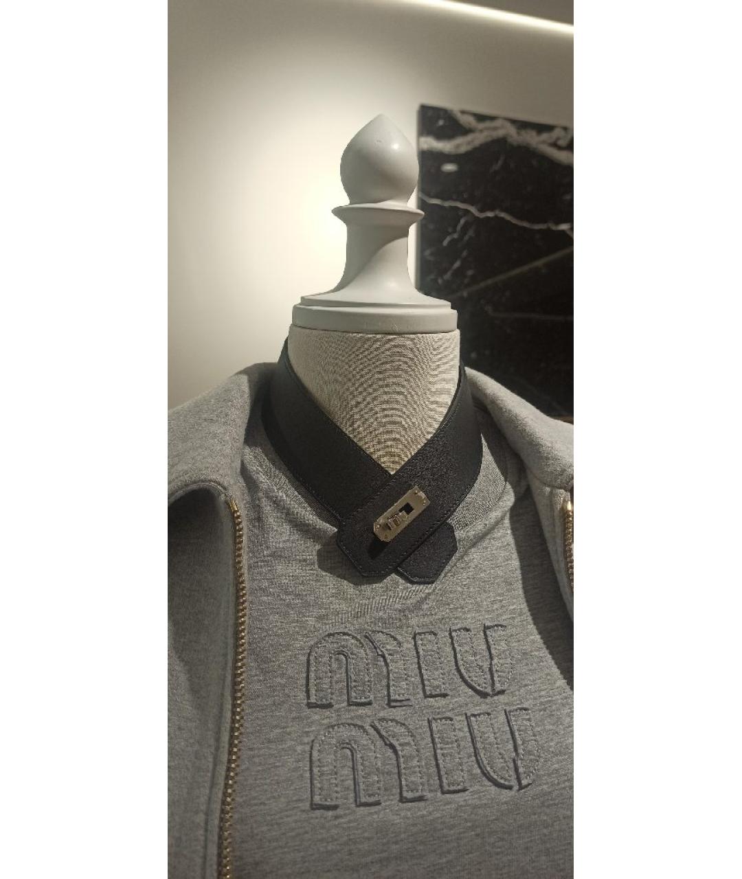 HERMES Черный кожаный чокер, фото 6