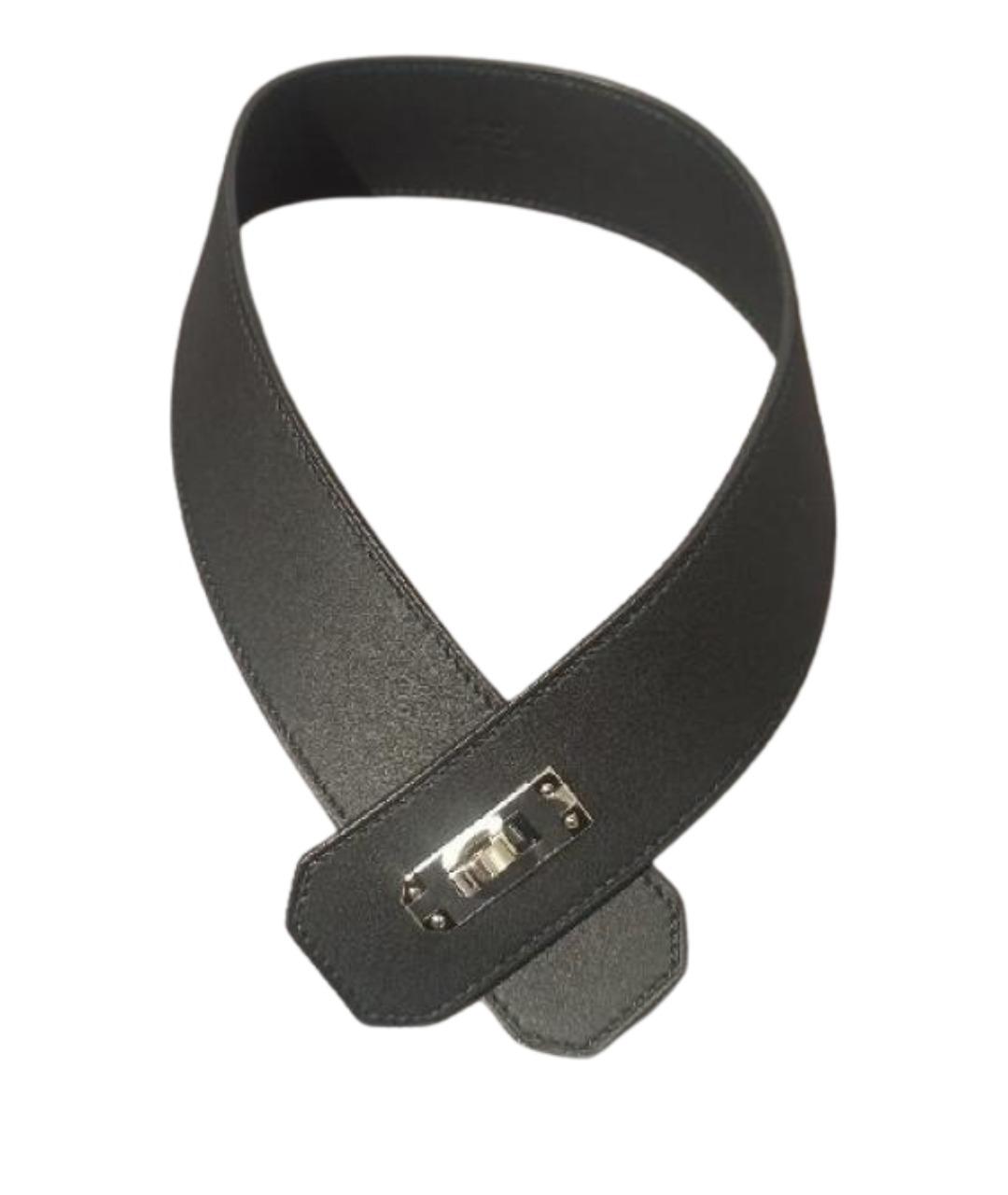 HERMES Черный кожаный чокер, фото 1