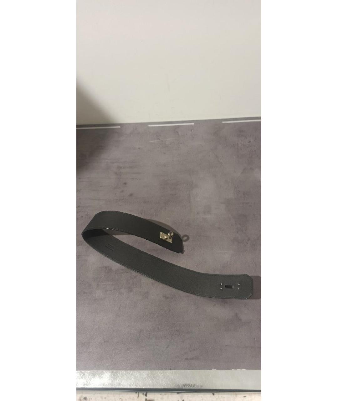 HERMES Черный кожаный чокер, фото 5